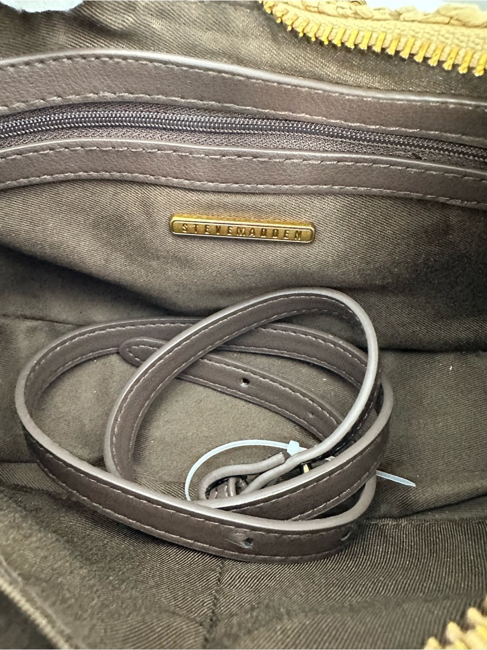 STEVE MADDEN Woven Crescent Raffia Boho Natural Brown Shoulder Crossbody Bag NWT - Picture 14 of 14